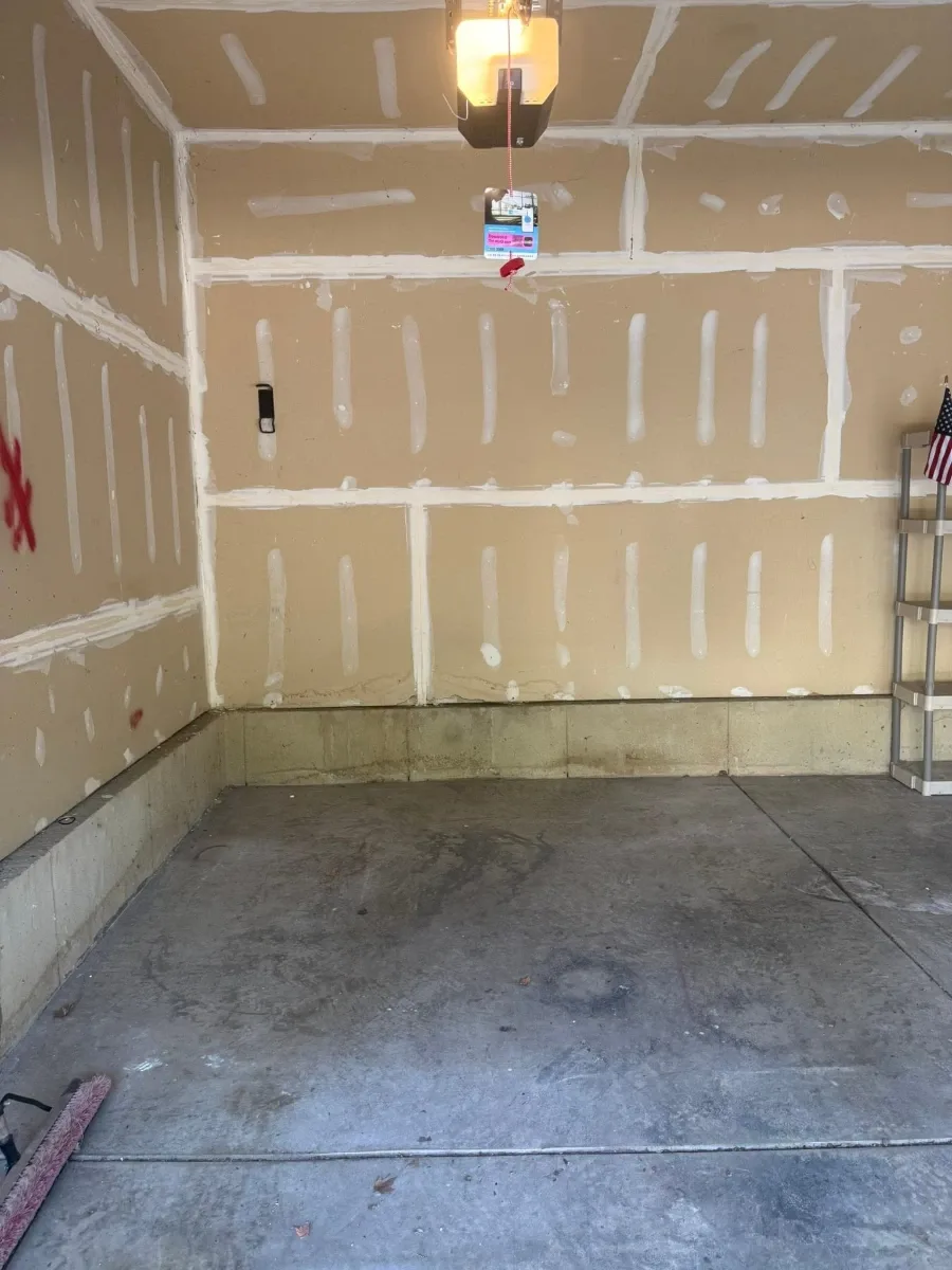 The same garage swept clean and ready to park a car again