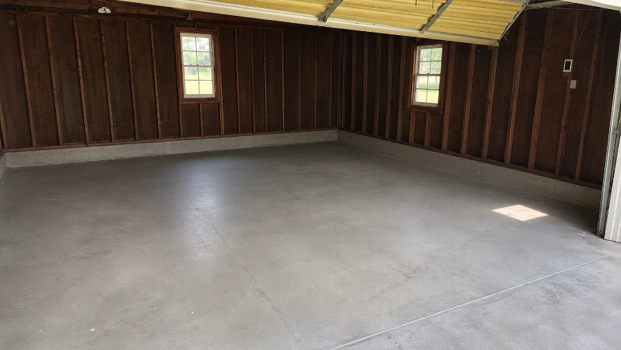 Garage cleared to the floor after garage cleanout Menifee service